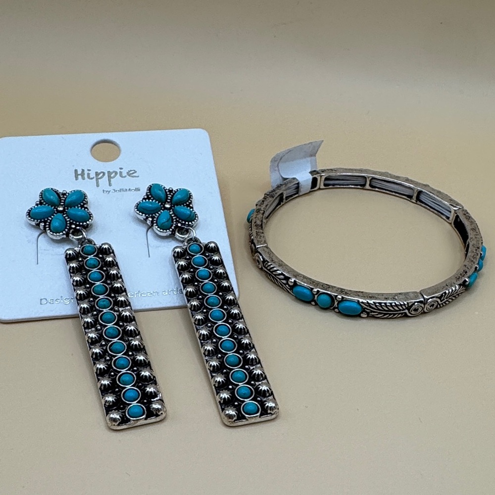 Turquoise and Silver Jewelry Set